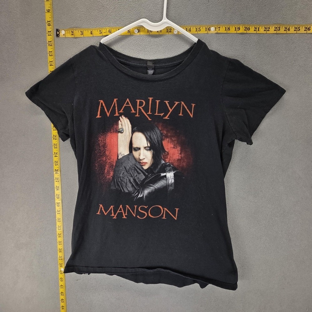 Marilyn Manson Shirt Womens 2XL Black 2007 World Tour Concert Tee Metal‎
